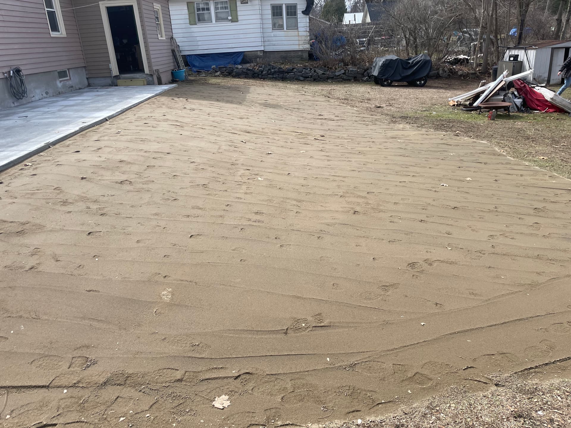 Lawn Extension and Repair After Concrete Slab Install in Fort Edward image