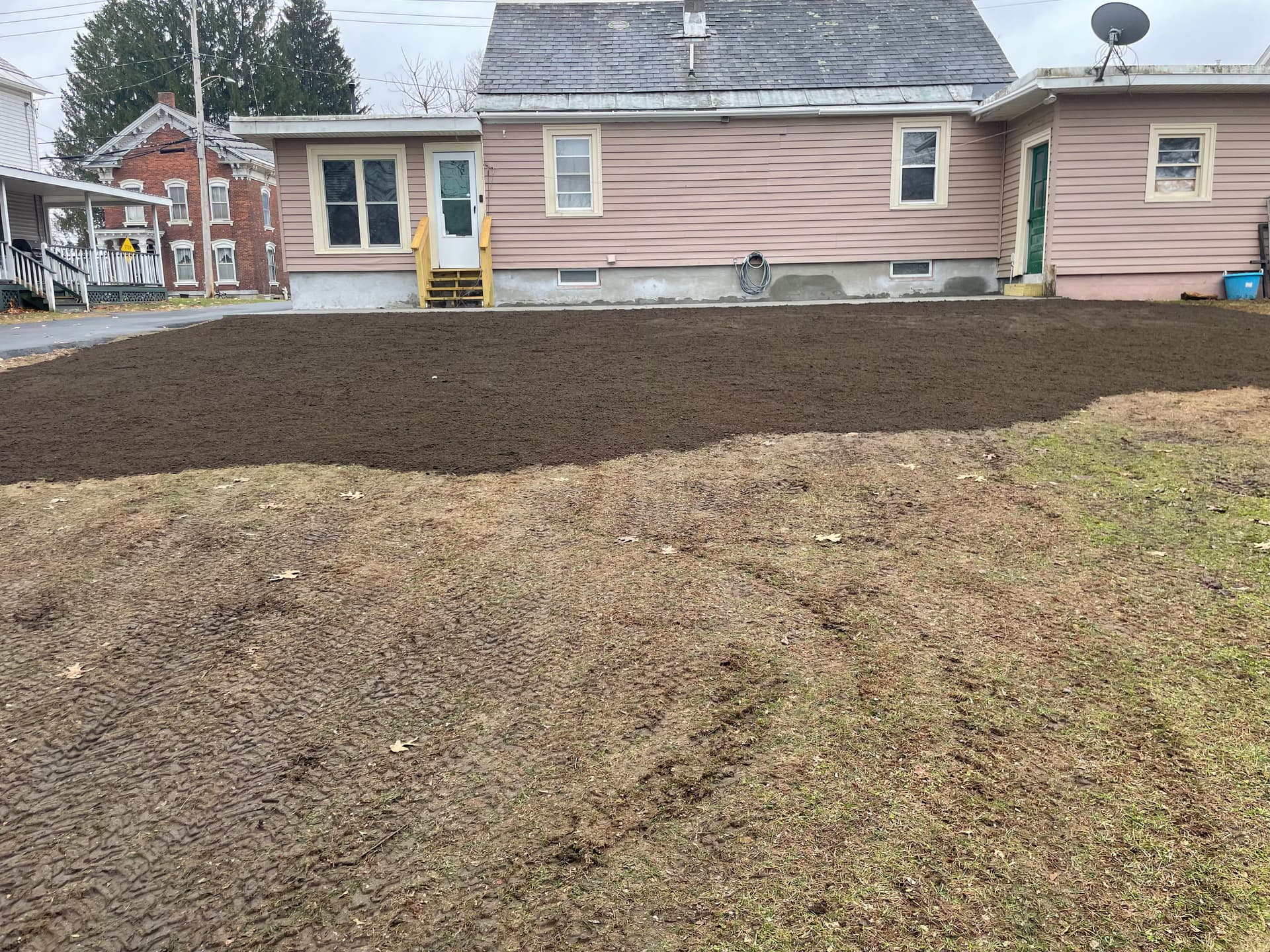 Gallery photos for Lawn Extension and Repair After Concrete Slab Install in Fort Edward: Image #2