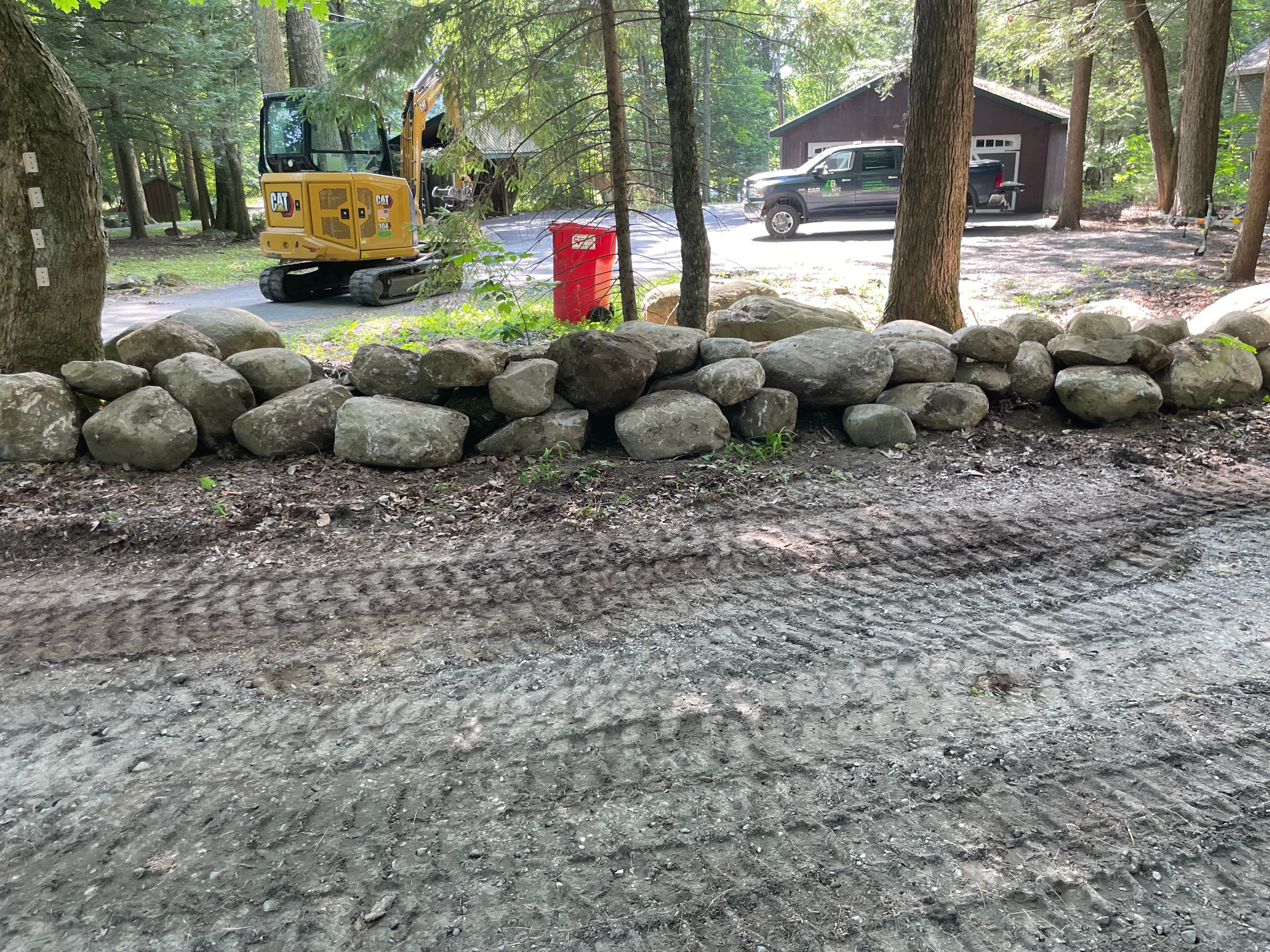 Project Two-Tier Boulder Landscape Wall Built in Fort Ann image