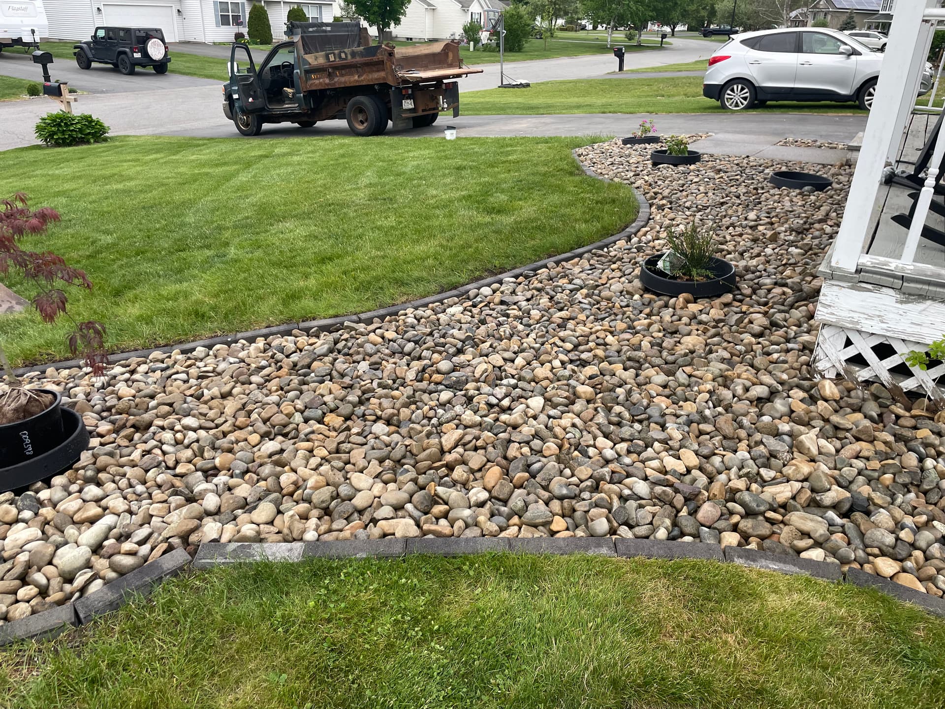 Gallery photos for Front Yard Landscape Bed Rip-Out and Rebuild in South Glens Falls: Image #1