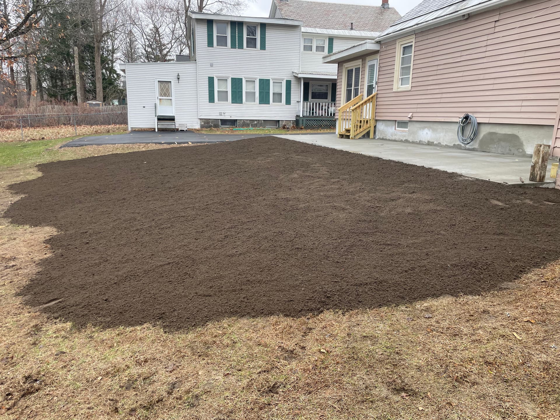 Gallery photos for Lawn Extension and Repair After Concrete Slab Install in Fort Edward: Image #1