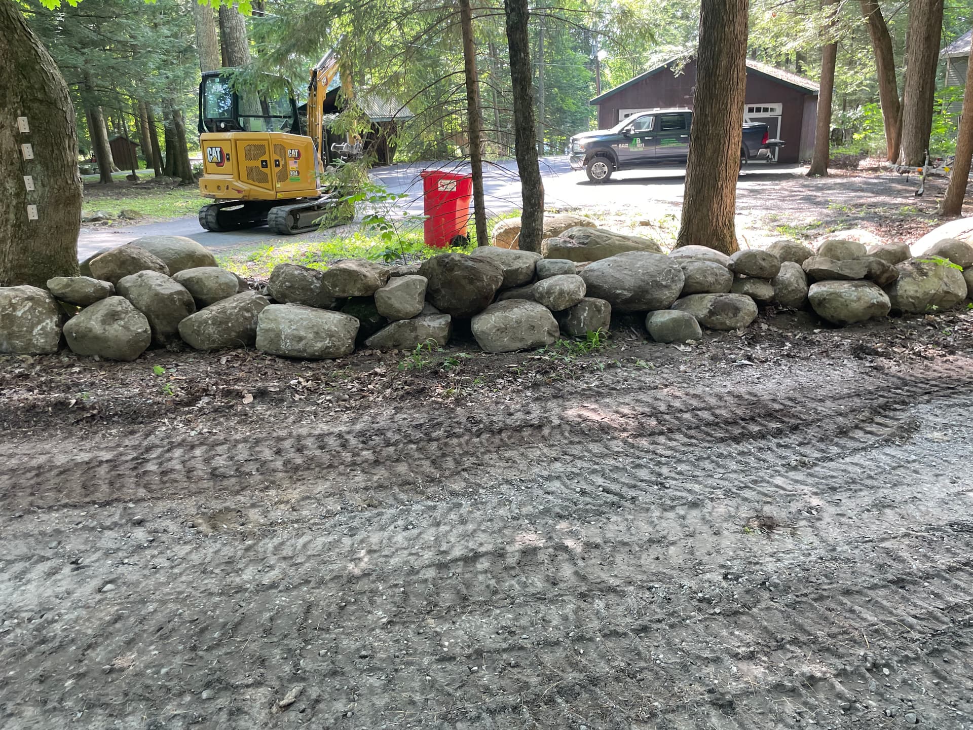 Two-Tier Boulder Landscape Wall Built in Fort Ann image